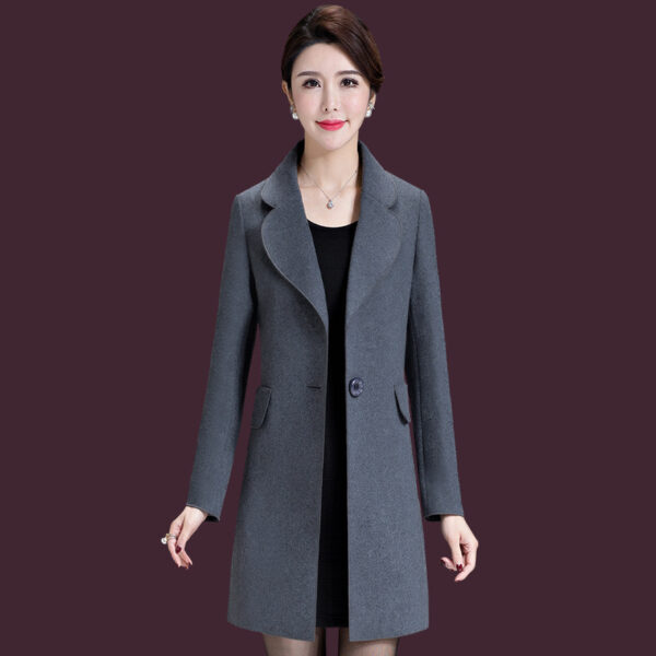 Comfortable Middle and Long Woolen Coat C104 - Image 2