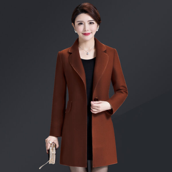 Comfortable Middle and Long Woolen Coat C104 - Image 3