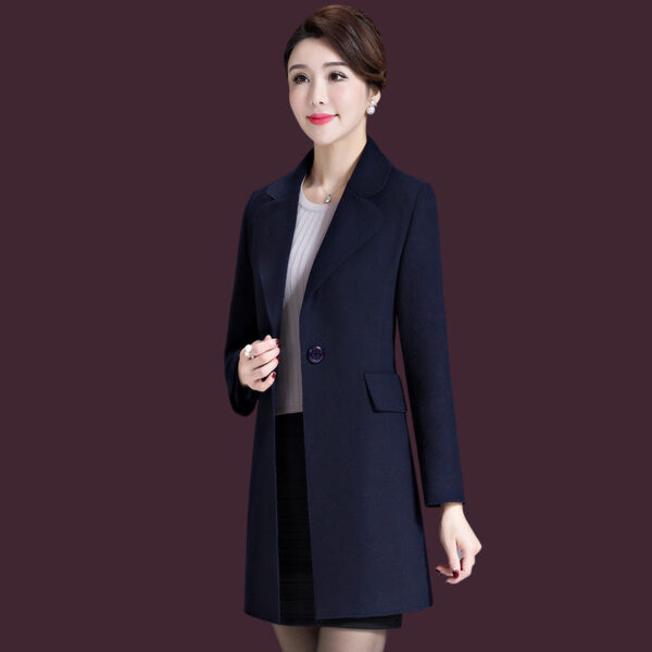 Comfortable Middle and Long Woolen Coat C104 - Image 4