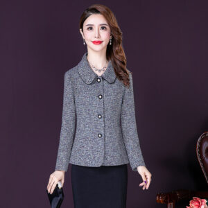 Spring Coat Single-Breasted Long-Sleeved Tweed Young Short Suit C105