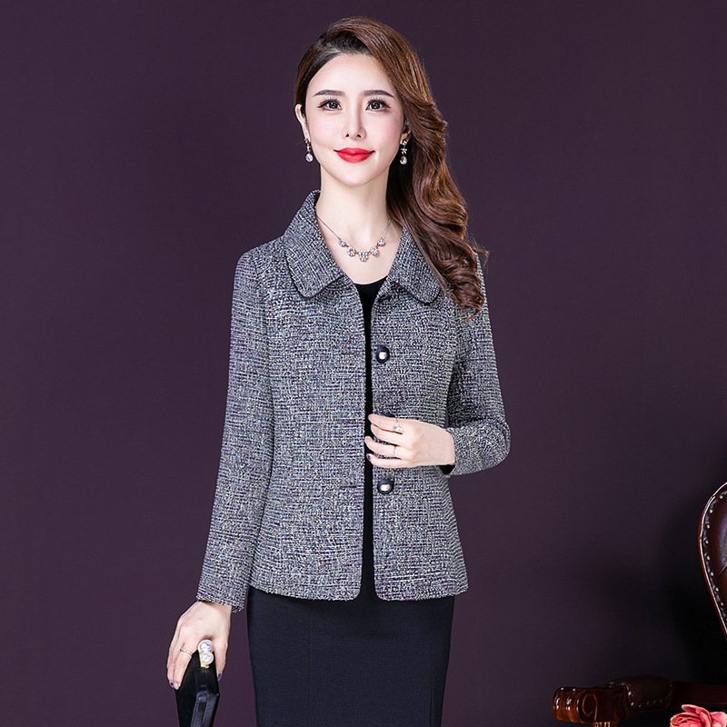 Spring Coat Single-Breasted Long-Sleeved Tweed Young Short Suit C105 - Image 2