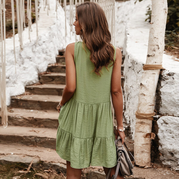 New Women's Summer Loose Sexy Solid Color Super Fairy Dress D104 - Image 4