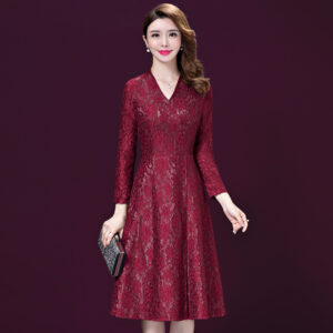 Spring and Autumn Banquet Noble Long Sleeve Dress PR101