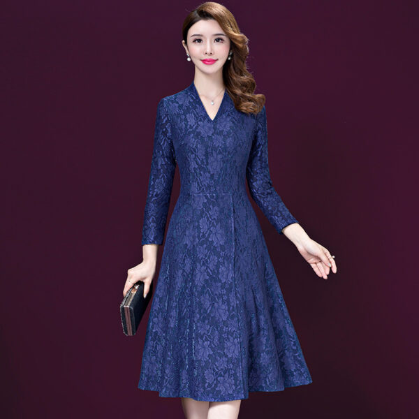 Spring and Autumn Banquet Noble Long Sleeve Dress PR101 - Image 3